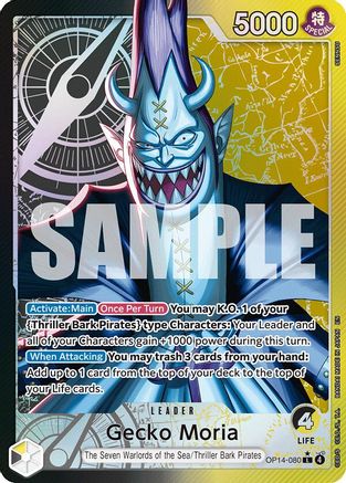 Gecko Moria - OP14-080 (Alternate Art) [The Azure Sea's Seven] Leader
