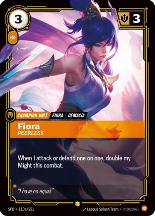 Fiora - Peerless (Alternate Art) (110a/221) [Spiritforged] Foil