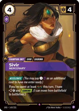 Sivir - Mercenary (143/221) [Spiritforged] Foil