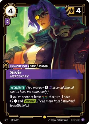 Sivir - Mercenary (Alternate Art) (143a/221) [Spiritforged] Foil