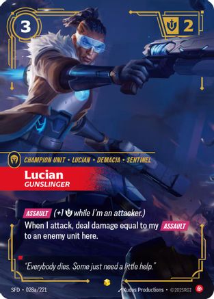 Lucian - Gunslinger (Alternate Art) (028a/221) [Spiritforged] Foil
