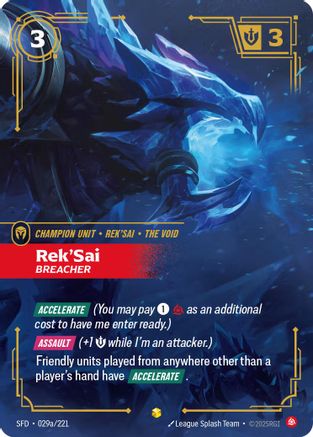 Rek'Sai - Breacher (Alternate Art) (029a/221) [Spiritforged] Foil