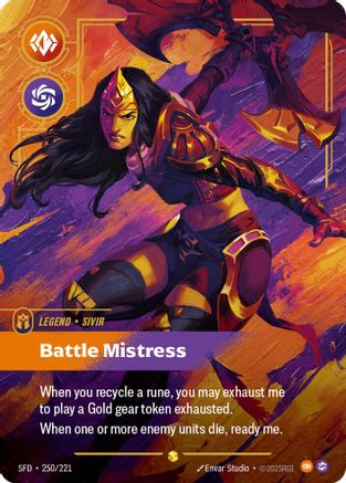 Sivir - Battle Mistress (Overnumbered) (250/221) [Spiritforged] Foil