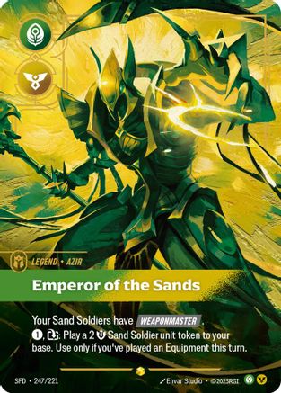 Azir - Emperor of the Sands (Overnumbered) (247/221) [Spiritforged] Foil