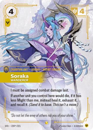 Soraka - Wanderer (Signature) (239*/221) [Spiritforged] Foil