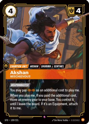 Akshan - Mischievous (109/221) [Spiritforged] Foil