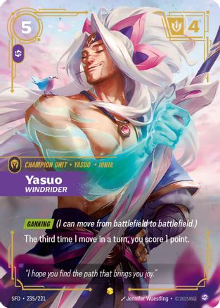 Yasuo - Windrider (Overnumbered) (235/221) [Spiritforged] Foil