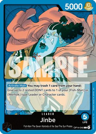 Jinbe - OP14-040 [The Azure Sea's Seven] Leader