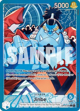 Jinbe - OP14-040 (Alternate Art) [The Azure Sea's Seven] Leader