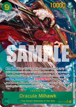 Dracule Mihawk - OP14-119 (Alternate Art) [The Azure Sea's Seven] Secret Rare
