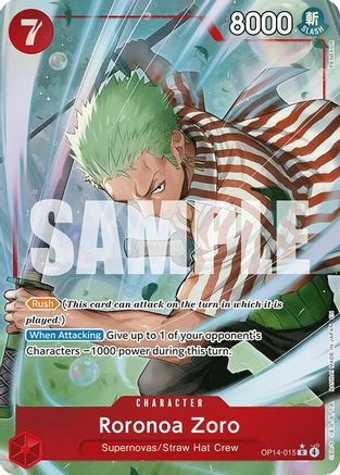 Roronoa Zoro - OP14-015 (Alternate Art) [The Azure Sea's Seven] Rare