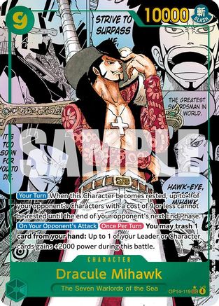 Dracule Mihawk (Manga) [The Azure Sea's Seven] Secret Rare
