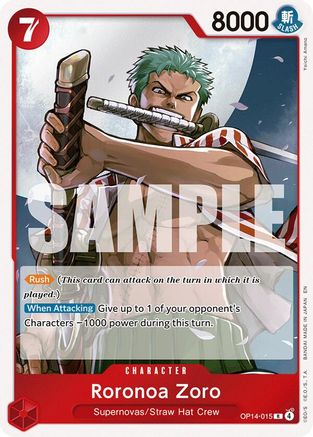 Roronoa Zoro - OP14-015 [The Azure Sea's Seven] Rare
