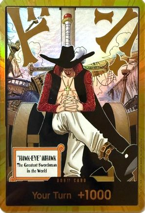 DON!! Card (Dracule Mihawk) (Gold) [The Azure Sea's Seven] DON!!