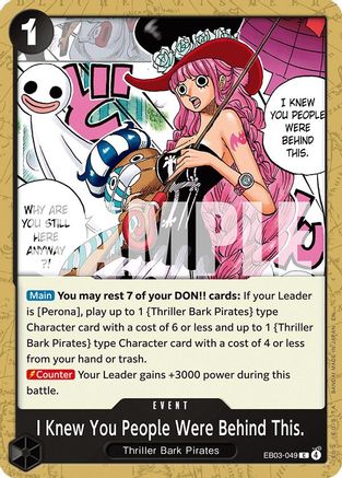 I Knew You People Were Behind This. [Extra Booster: One Piece Heroines Edition] Common