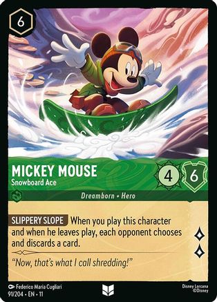 Mickey Mouse - Snowboard Ace (91/204) Winterspell (Non-Foil)