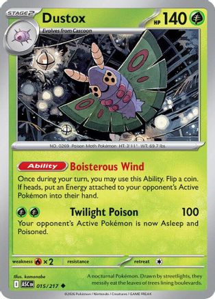 Dustox 015/217 [ME Ascended Heroes] (Reverse Holofoil)