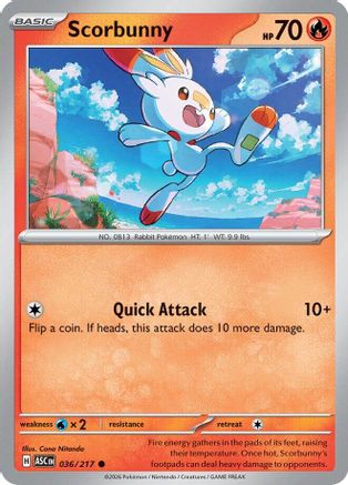 Scorbunny 036/217 [ME Ascended Heroes] (Reverse Holofoil)