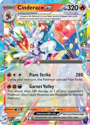 Cinderace ex 038 [ME Ascended Heroes] (Holofoil)