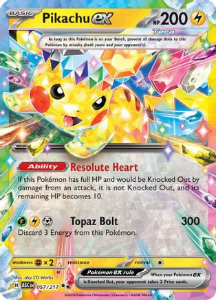 Pikachu ex 057/217 [ME Ascended Heroes] (Holofoil)