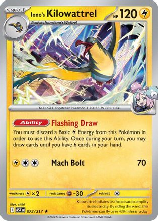Iono's Kilowattrel 072 [ME Ascended Heroes] (Holofoil)