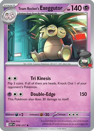 Team Rocket's  exeggutor 078 [ME Ascended Heroes] (Reverse Holofoil)