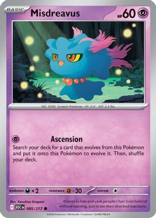 Misdreavus 085/217 [ME Ascended Heroes] (Reverse Holofoil)