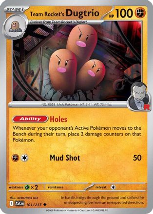 Team Rocket's Dugtrio 101/217 [ME Ascended Heroes] (Reverse Holofoil)