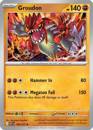 Groudon 108 [ME Ascended Heroes] (Reverse Holofoil)