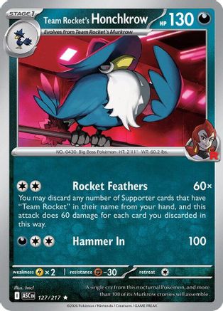 Team Rocket's Honchkrow 127 [ME Ascended Heroes] (Holofoil)
