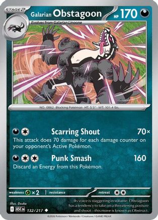 Galarian Obstagoon 132/217 [ME Ascended Heroes] (Reverse Holofoil)