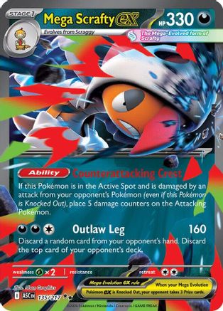 Mega Scrafty ex 135/217 [ME Ascended Heroes] (Holofoil)