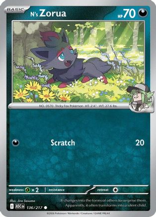 N's Zorua 136 [ME Ascended Heroes] (Reverse Holofoil)