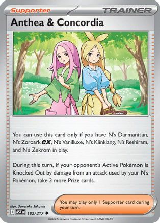 Anthea & Concordia 182/217 [ME Ascended Heroes] (Reverse Holofoil)