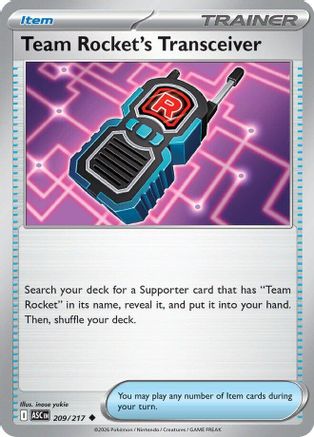 Team Rocket's Transceiver 209/217 [ME Ascended Heroes]