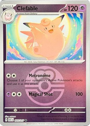 Clefable (Love Ball) 075 [ME Ascended Heroes] (Reverse Holofoil)