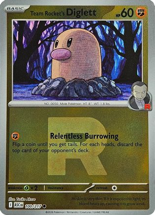 Team Rocket's Diglett (Team Rocket) 100 [ME Ascended Heroes] (Reverse Holofoil)