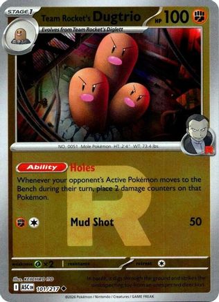 Team Rocket's Dugtrio (Team Rocket) 101/217 [ME Ascended Heroes] (Reverse Holofoil)