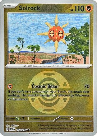 Solrock (Dusk Ball) 106 [ME Ascended Heroes] (Reverse Holofoil)