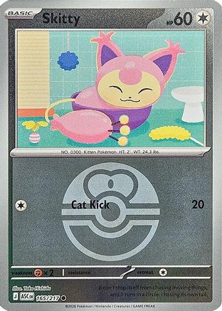 Skitty (Love Ball) 165 [ME Ascended Heroes] (Reverse Holofoil)