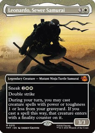 Leonardo, Sewer Samurai (Borderless) (TMT-215) - Teenage Mutant Ninja Turtles