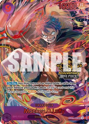 Monkey.D.Luffy (Japanese Version 3rd Anniversary Set) [One Piece Promotion Cards] Secret Rare
