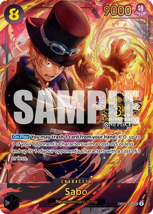 Sabo (Japanese Version 3rd Anniversary Set) [One Piece Promotion Cards] Secret Rare