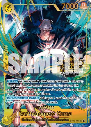 Bartholomew Kuma (Japanese Version 3rd Anniversary Set) [One Piece Promotion Cards] Secret Rare