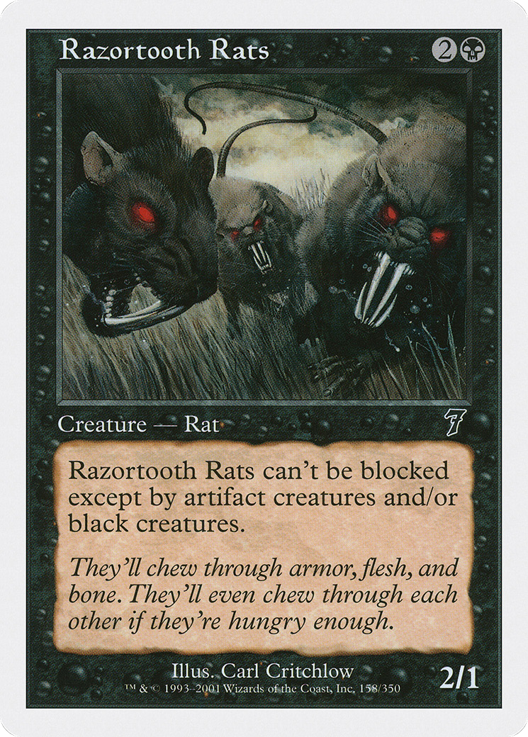 Razortooth Rats (7ED-158) - 7th Edition Foil