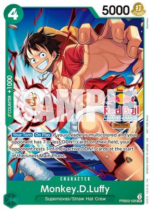 Monkey.D.Luffy (Red Bull Double Don!!) [One Piece Promotion Cards] Super Rare