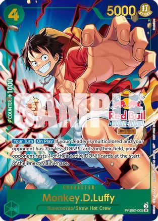 Monkey.D.Luffy (Red Bull Double Don!!) (Winner) [One Piece Promotion Cards] Super Rare