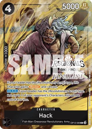 Hack (Regionals Finalist Card Set 26-27) [One Piece Promotion Cards] Promo