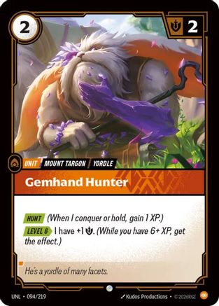 Gemhand Hunter (094/219) [Unleashed] Foil