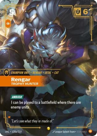 Rengar - Trophy Hunter (Alternate Art) (120a/219) [Unleashed] Foil